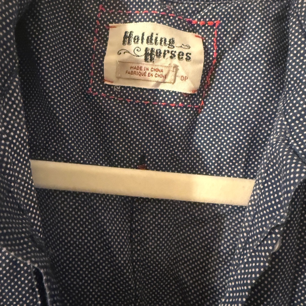 Holding Horses Navy and White Dotted Blouse